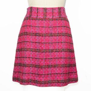 Kate Spade New York “Skirt the Rules” Pink Red Wool & Silk Tweed Mini Skirt - 4